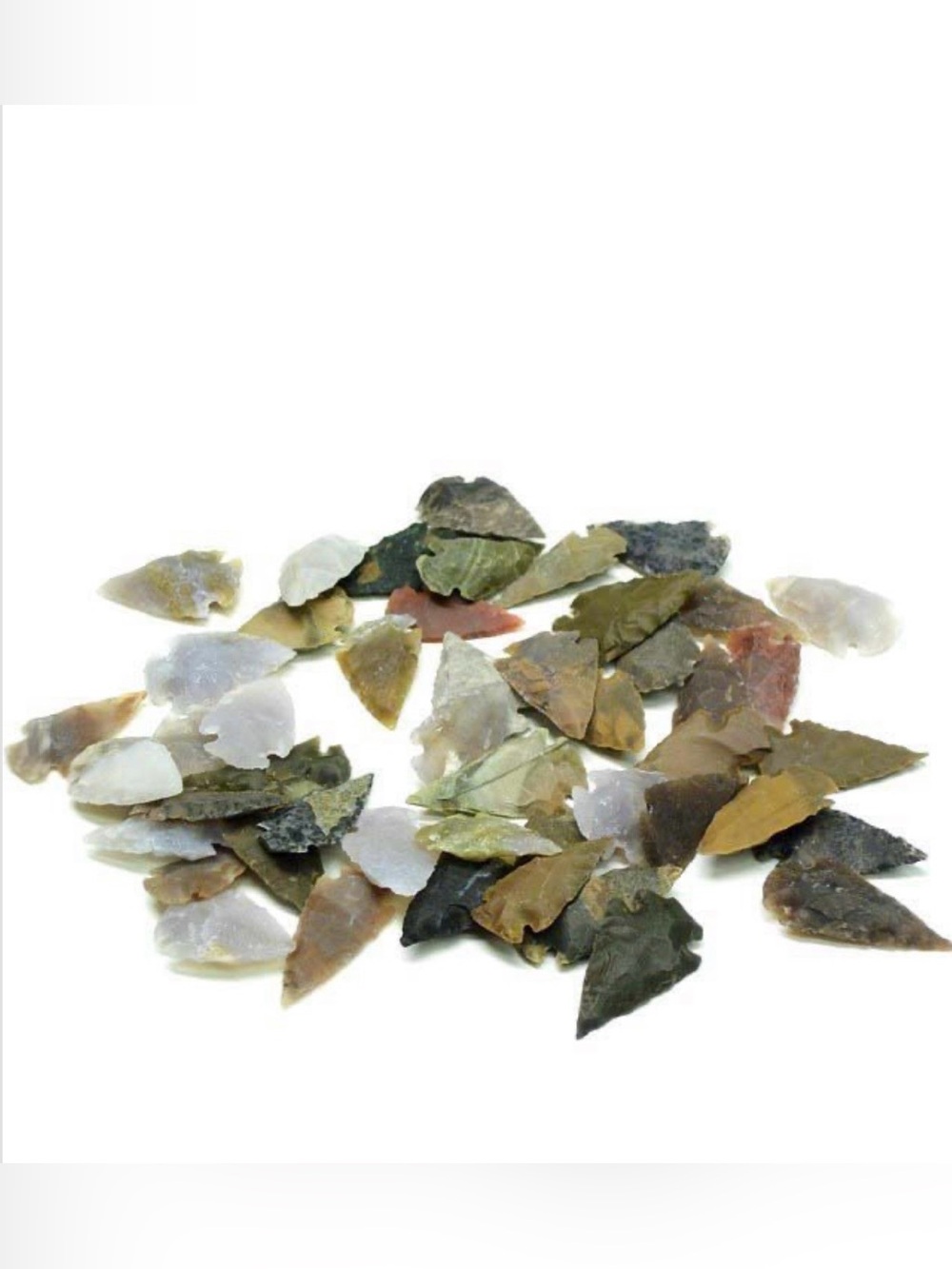 Natural Mixed Agate Stone Arrowheads Lot
